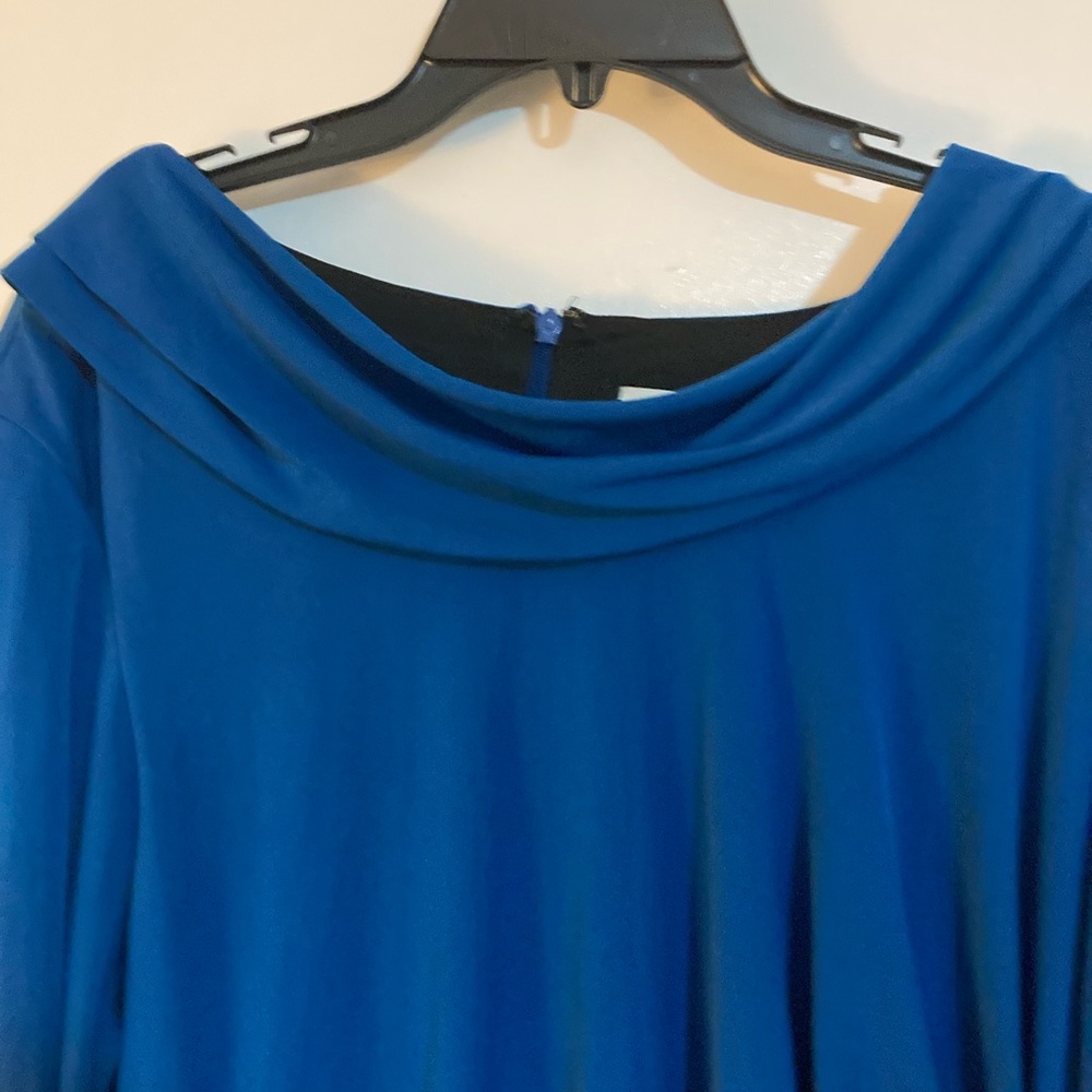 Chicos Dress blue Stretch 3/4 Sleeve Wrap long sleeve - Picture 6 of 12